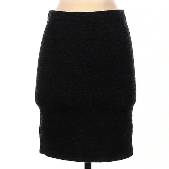 Eileen Fisher | Black Classic Merino Wool Blend Fitted Pencil Skirt Size XS - Picture 2 of 3